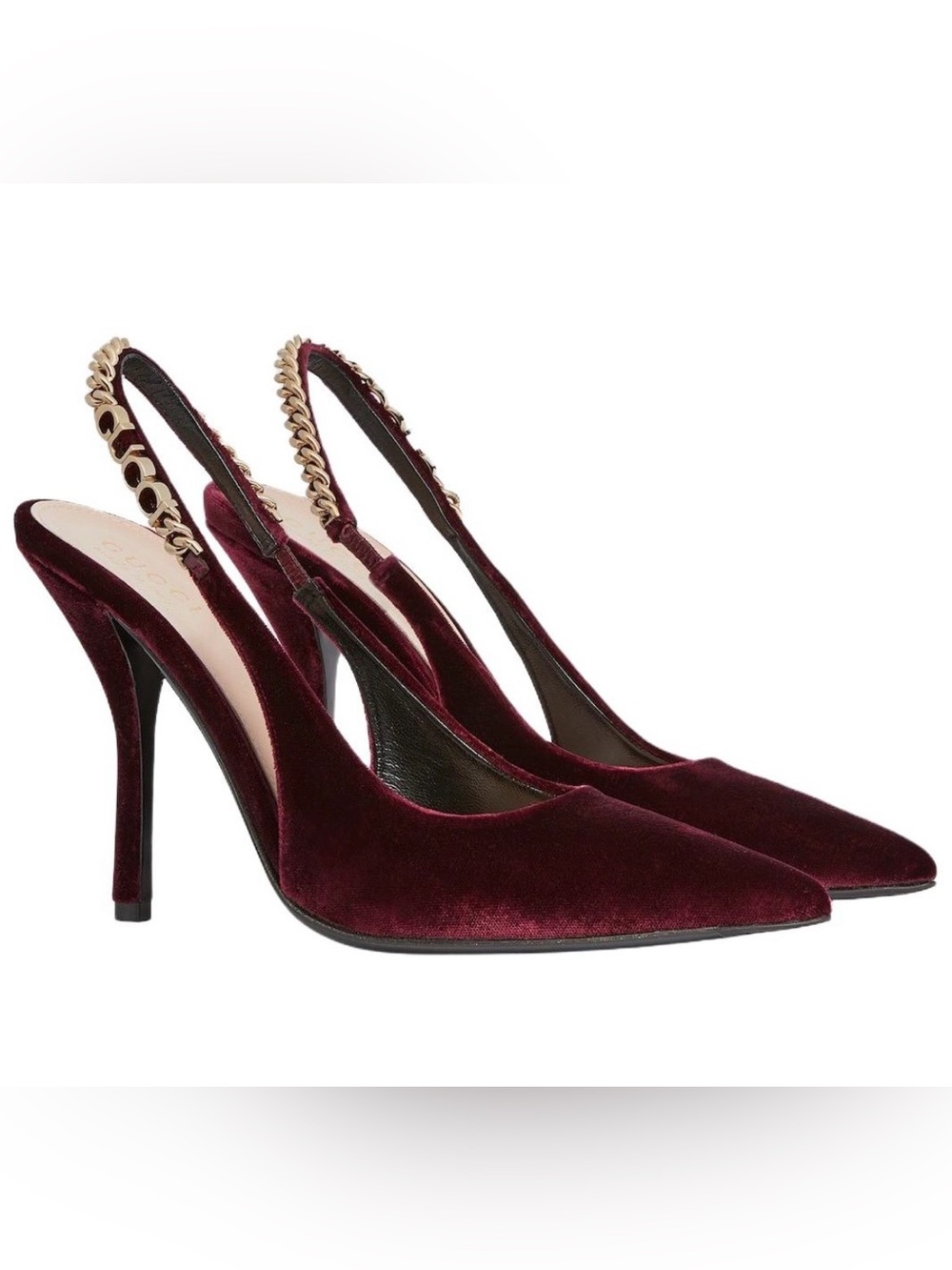 Gucci Signoria Velvet Slim High Heels 10.5cm Red 835871